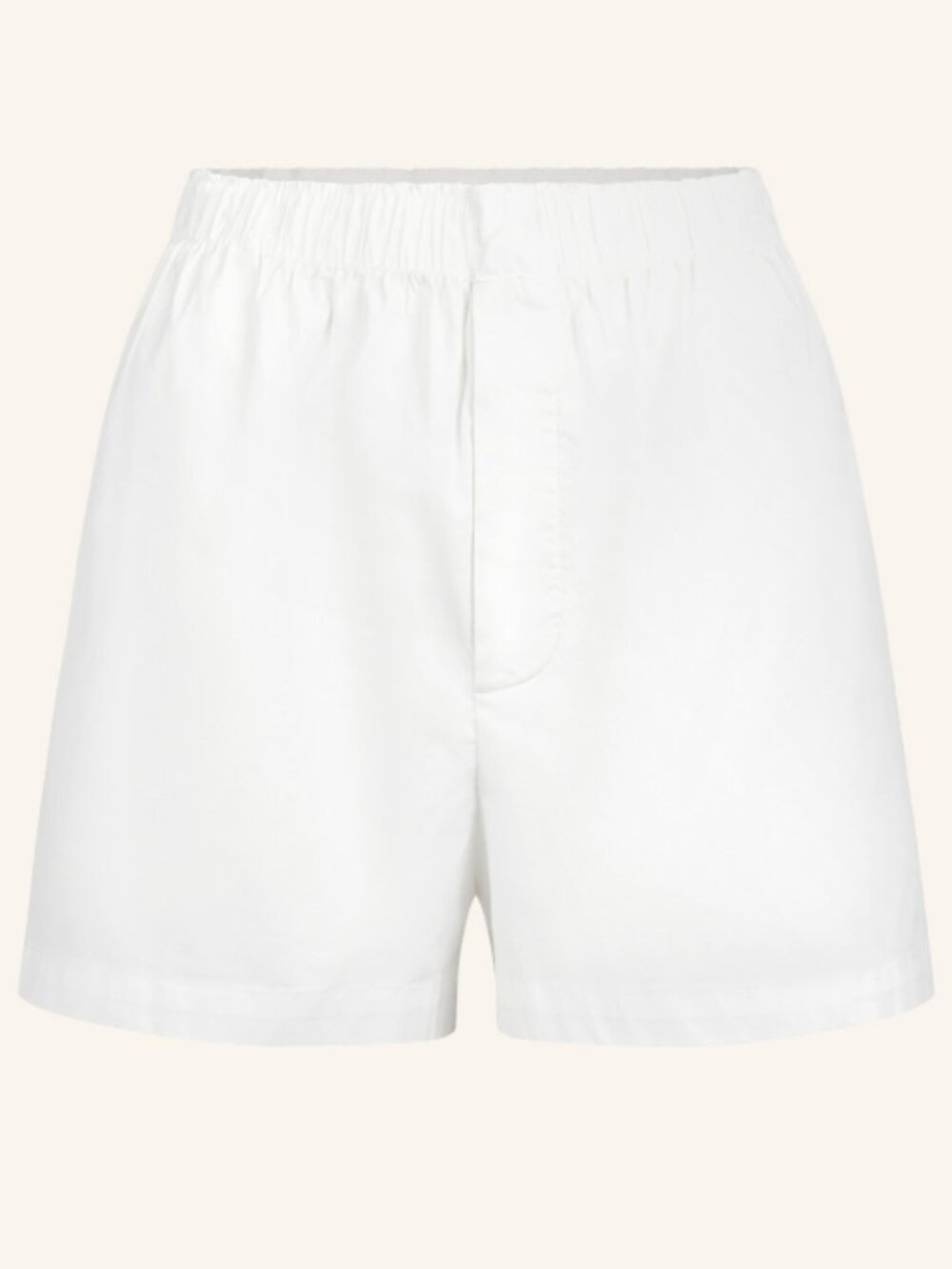 Skims White Cotton Poplin Sleep Short